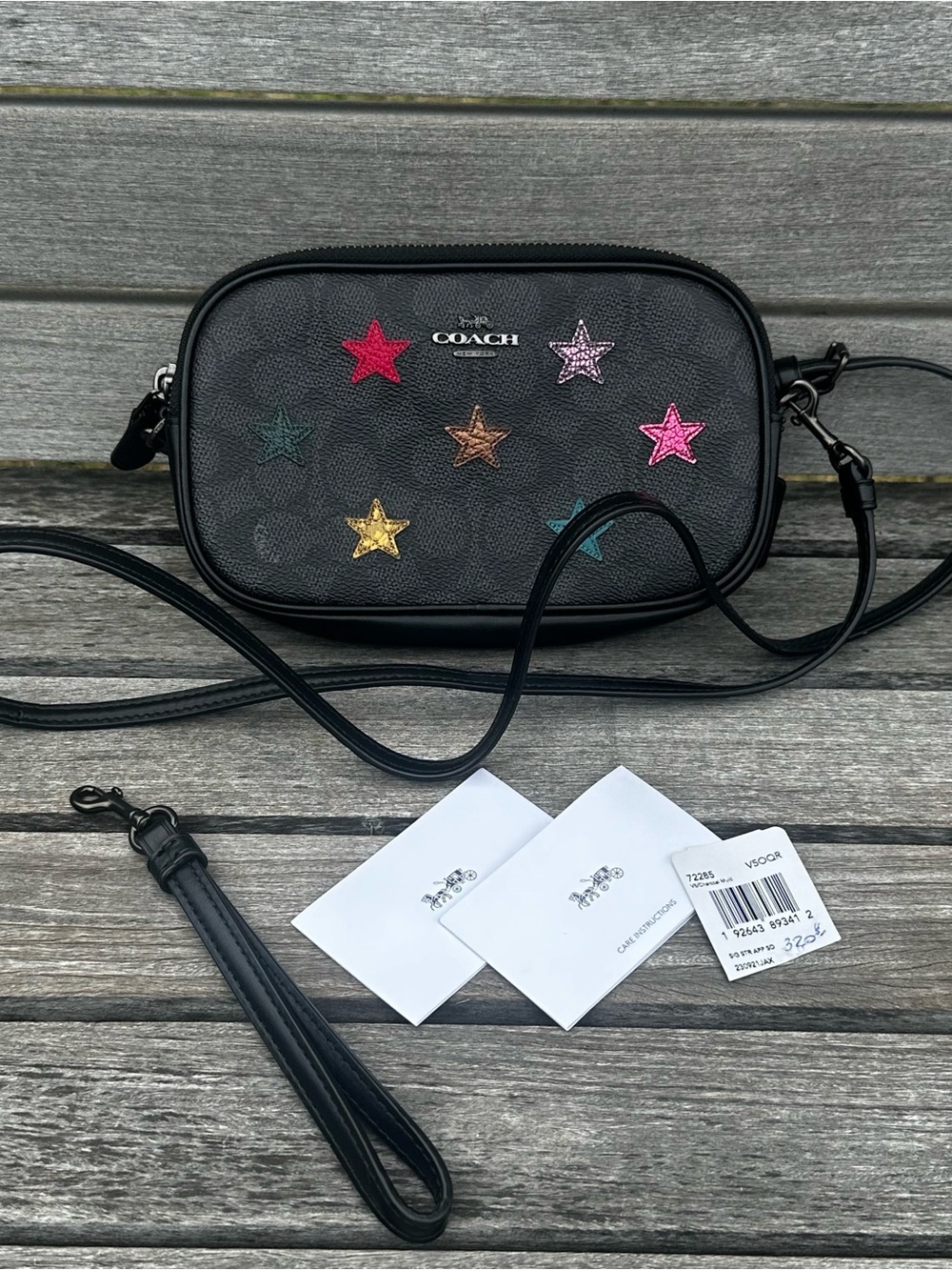 COACH Black Crossbody with Multicolor Star Appliqués